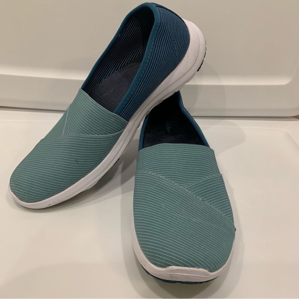 LL Bean Slip-On Shoes Back Cove Casual Blue Teal Women’s Size 9 M